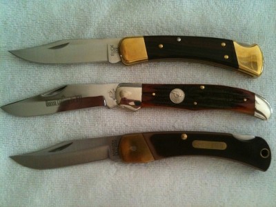 Buck 110, Queen #44, Shrade+ 6-OT