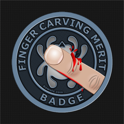 Finger Carving Merit Badge Spyderco black.png