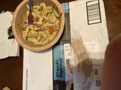 Don’t these Amazon boxes make great paper plates?