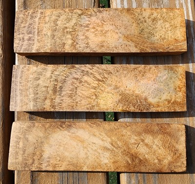 Amboyna blanks cut from block.