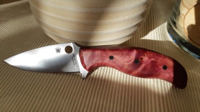 purple poplar wood handle with carbon pins