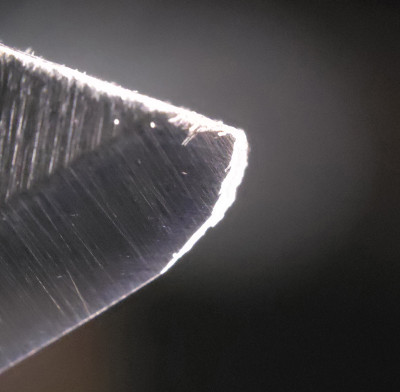 Right side of tip after repair efforts