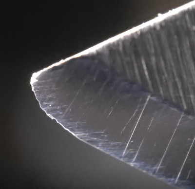 Left side of broken tip after repair efforts